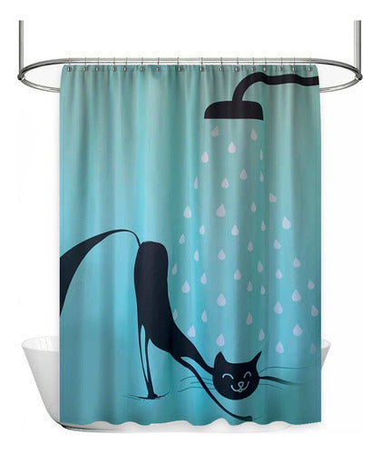 Premium Printed Fabric Panel 180x200 cm Shower Curtain 0
