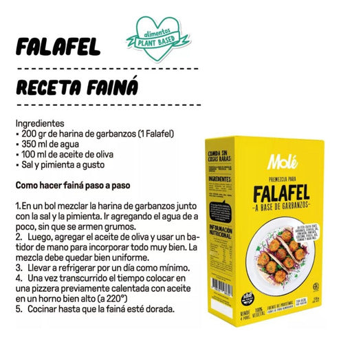 Premezcla Sin Tacc Falafel Base De Garbanzos Mole 200gr X2 5