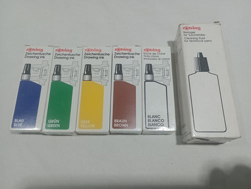 Rotring 5 China Ink 23 Ml + 1 Cleaning Liquid 100 Ml 1