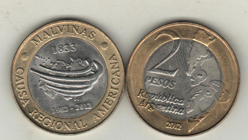 Argentina Moneda Malvinas 2 Pesos Año 2012 - Sin Circular 0