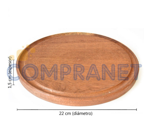 Compranet Wooden Plate for BBQ Algarrobo, 22 cm Diameter, 11593 2