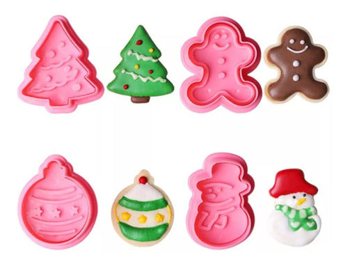 Cortante Expulsor Navidad (x4 Uni) Pasta Goma Porcelana Fria 0