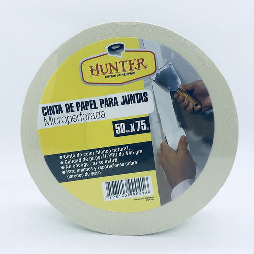 Hunter Cinta Papel 5x75 Mt - X12u Placa Durlock Revestimiento Pared 2