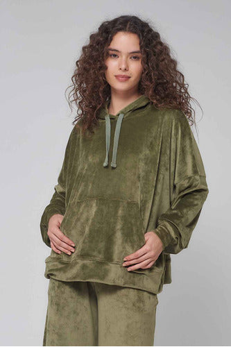 Luz de Mar Plush Velvet Hoodie and Kangaroo Pocket Sweatshirt for Women 0