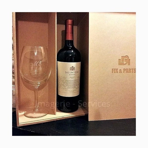 Caja Con Copa Premium Y Lugar Vino Grabado Dia Del Maestro 2