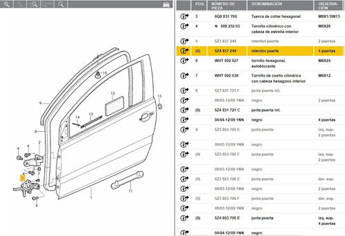 Vespoli Front Door Limiter for VW Fox 5 Doors 1