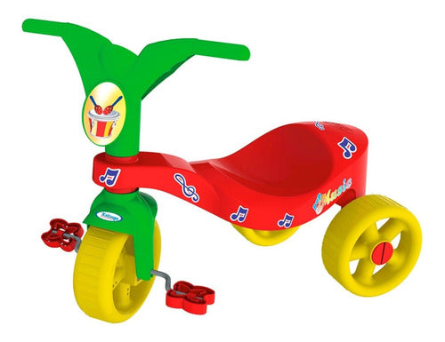 Triciclo Infantil Pop Music Vermelho E Verde Xalingo Totoka 1