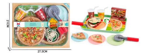 Zippy Toy Food Set Pizza Plates Soft Drinks Tray 1