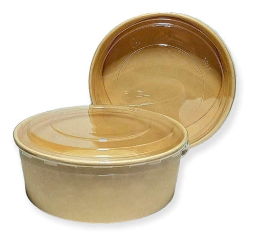 Bowl Bamboo Kraft 1000cc Ensaladera Envase Descartable Pote 7