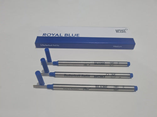 Kit De 2 Refil Tinta Carga Azul Caneta Mont Blanc Rollerball 4