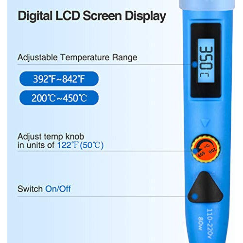 SREMTCH Digital LCD Soldering Iron Kit 80W 1