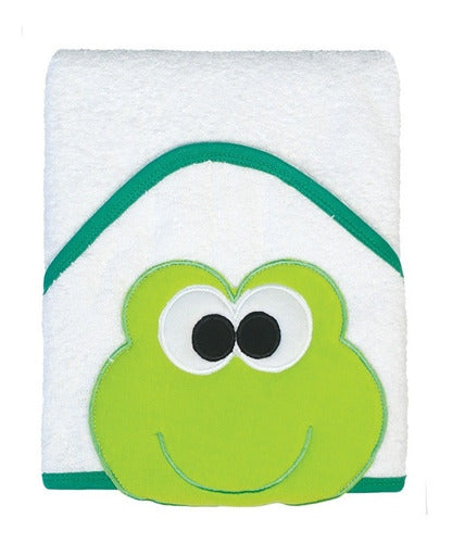 Mibes Sublimated Hooded Baby Towel with Animal Faces 0