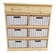 6-Drawer Storage Unit Pine with 6 Wicker Baskets Free Shipping + 2 Pine 0