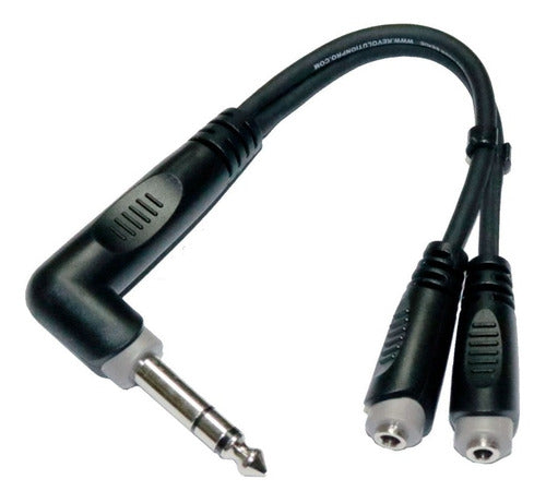 Revolution Adaptador Plug Macho 90°1/4 Stereo A Doble Jack Spica Hembra 0