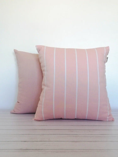 Set of 4 Plain or Striped Tusor Cushions of Your Choice 5