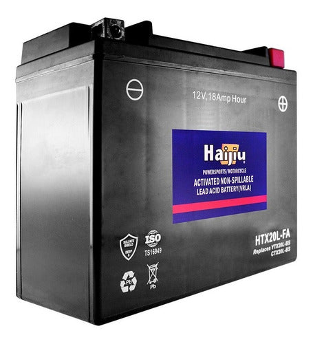 Haijiu HTX20L-FA YTX20L-BS Harley XLH Sportster Battery 1