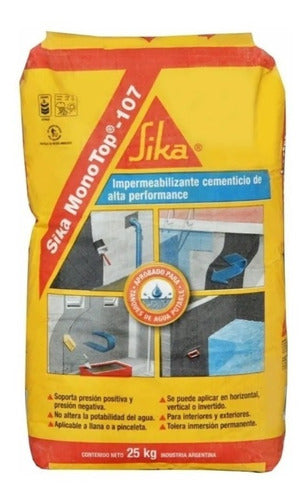 Sika Monotop 107 Mortero Cementicio Impermeabilizante 25kg 0