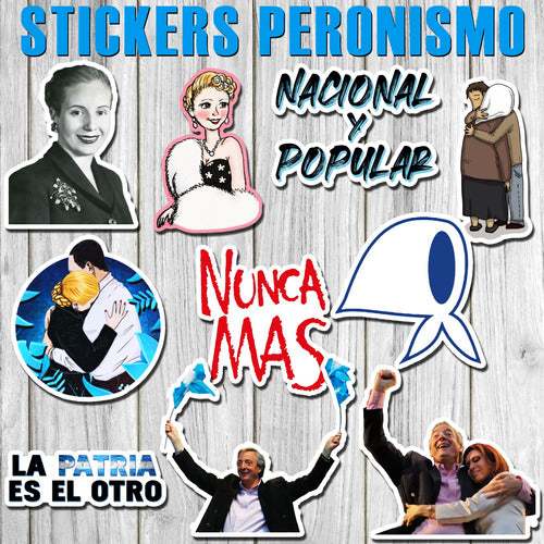 Stickarte_arg Peronismo Stickers Set - Evita, CFK, Nestor (30 Units) 4x4 cm PVC 3