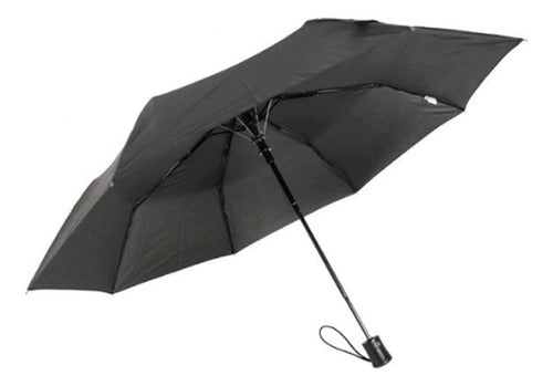 Lefran Short Automatic Black Umbrella with Reinforced Ribs 805 0