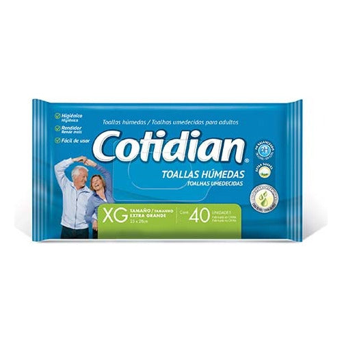 Cotidian Adult Hygiene Wet Wipes 40 Units 0