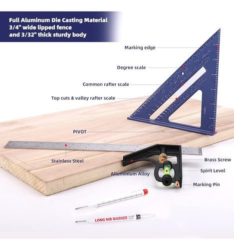 Larmeil Rafter Square Y 12 Inch Combo Square Set 1