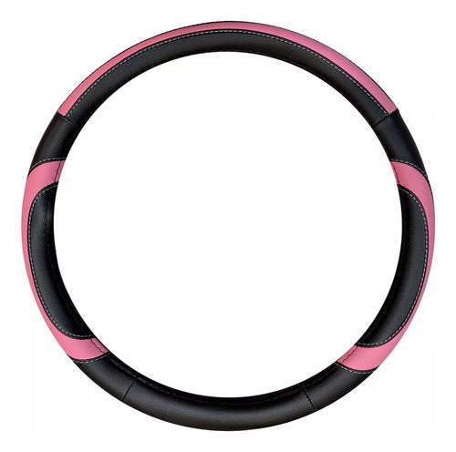 Iael Universal Black Leatherette Steering Wheel Cover with Fluorescent Accents 5