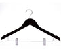 Pack of 10 Wooden Hangers with Chrome Clips - High-Quality 44.5cm #327505 0