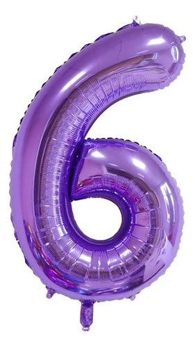 Genérica Globo Numero Violeta 40 Cm 7