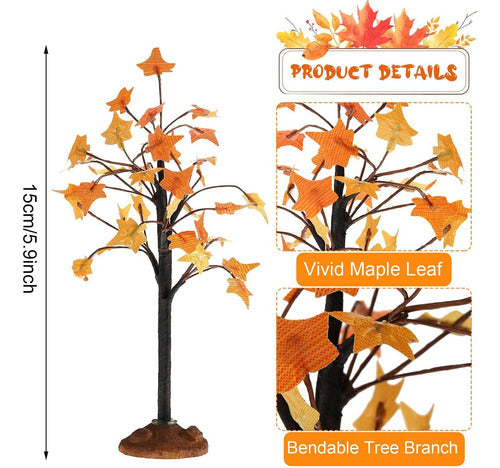 Mtlee Autumn Maple Tree Artificial, 3 Piece Set 1