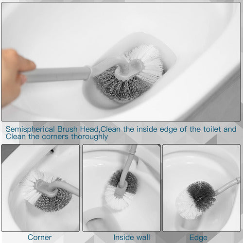 WOBEVB 2 Curved Toilet Brushes Without Holder for Cleaning P 6