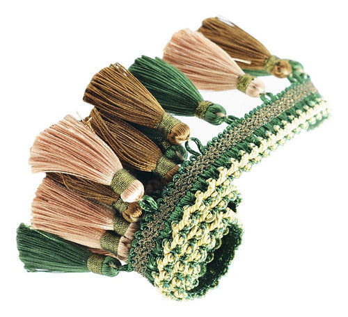 Café Europeu De 2 Jardas Tassel Edging, Café Verde+verde 5