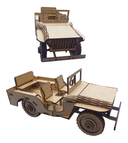 Jeep Willys Em Mdf Corte A Laser 3d 0