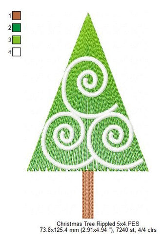 Embroidery Machine Christmas Tree Ripple Pattern Matrix 3225 1