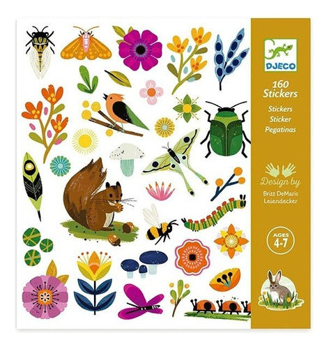 Djeco Stickers Garden Animals Plants 160 Units +4 Years 0