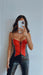 Moda Glam Corset Top Ajustable Engomado Mujer Cuerina Dama Engomado 1