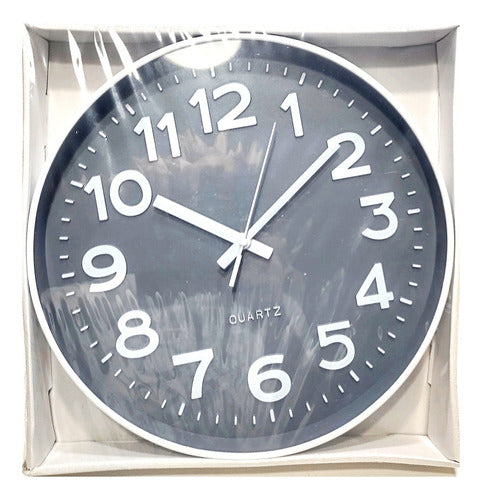 Knock Out Quartz Large Wall Clock 30cm Big 3D Numbers with Second Hand 0