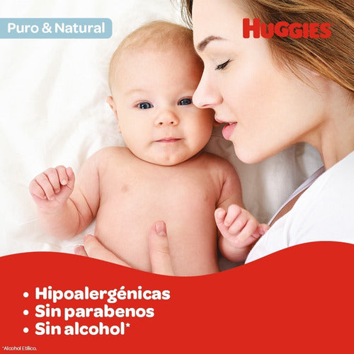 Huggies Puro y Natural Wet Wipes X 80 Pack X 12 2