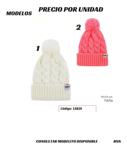 Trendy Girls Pompon Hat Ct Plumitaa Bnn 3