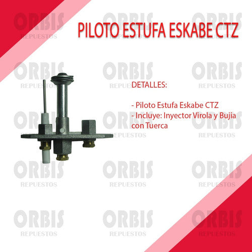 CTZ Heater Pilot with Injector, Spark Plug, and Nut 1