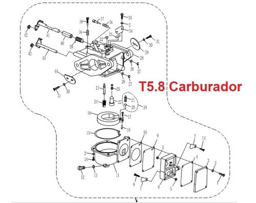 PARSUN Chicler Carburador 5.8 2T Tohatsu 393-03254-0 0