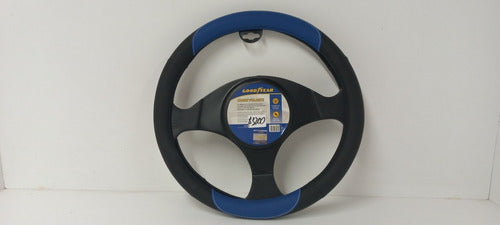 Goodyear Black/Blue Leather Steering Wheel Cover 38 cm GY-5585 3