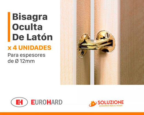 Bisagra Oculta De Latón Diámetro 12mm Eurohard X 4 Unidades 1