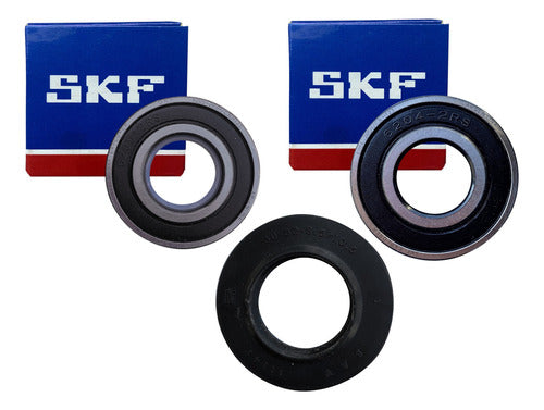 Kit De Rulemanes Skf Y Reten 6204 6205 Para Lavarropas 0