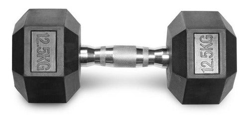 Fixed Hexagonal Rubber Coated Dumbbell 12.5 Kg JBH 0