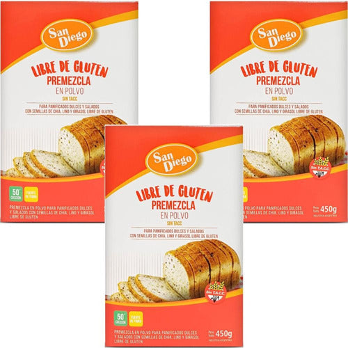 Premezcla Para Pan Con Semillas Sin Tacc San Diego 400gr X 3 0