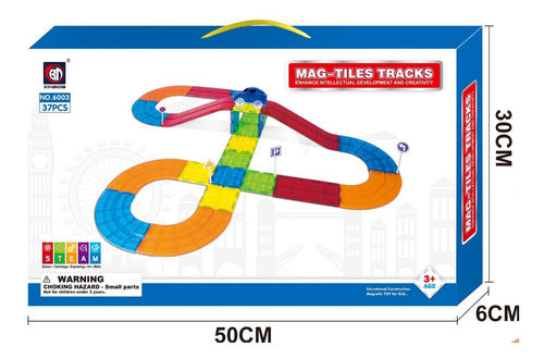 Mag-Tiles Magnetic Blocks Car Track Set - Tiraboschi 0