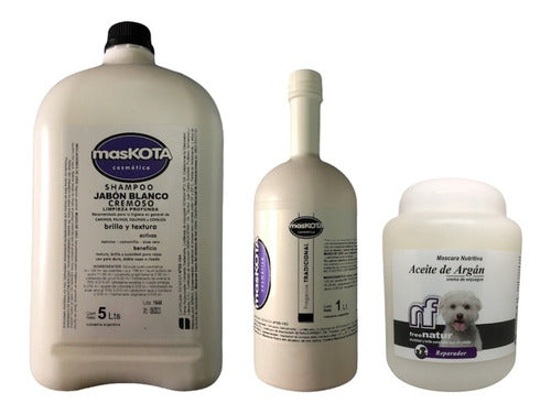 Shampoo Maskota White Soap 5L + 1L Fragrance + 1kg Argan Oil Mask 1
