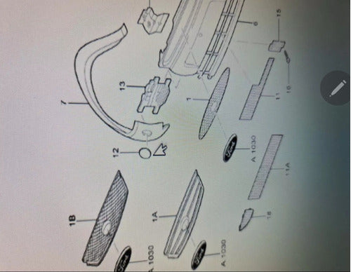 Tapa Paragolpes Delantero Gancho Remolque Fiesta Courrier 96 1