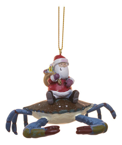 Cape Shore Santa Riding Maryland - Crab Christmas Ornament 0