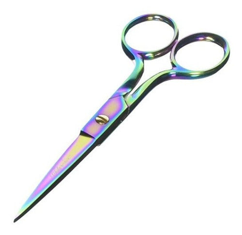 Tula 6-Inch Straight Sharp Point Scissors, Rainbow 0